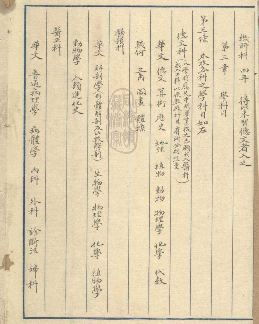 12-1917年《私立同济医工专门学校学则》 12-1917年《私立同济医工专门学校学则》